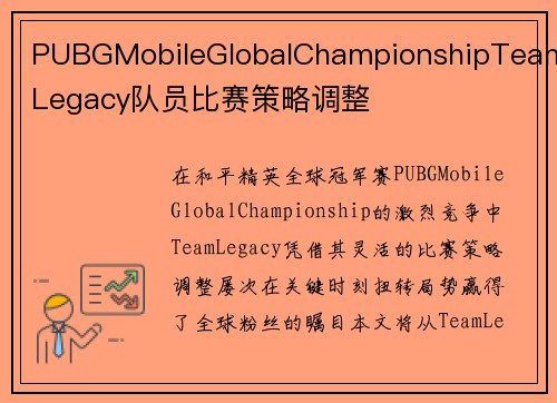 PUBGMobileGlobalChampionshipTeamLegacy队员比赛策略调整